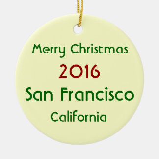 ROND EN CÉRAMIQUE ORNEMENT 2016 DE NOËL DE SAN FRANCISCO LA