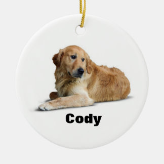 Rond En Céramique Ornement adorable de chien de golden retriever