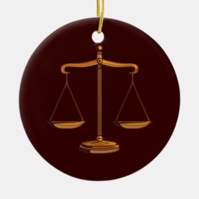 Rond En Céramique Ornement avec des échelles de justice (Devant)