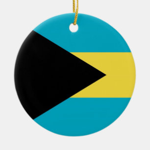 Rond En Céramique Ornement avec drapeau des Bahamas