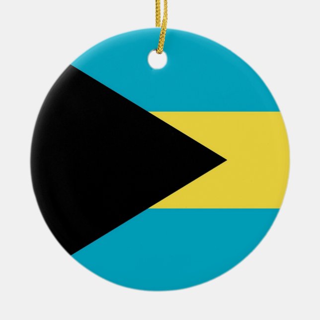 Rond En Céramique Ornement avec drapeau des Bahamas (Devant)
