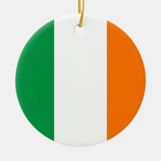 Rond En Céramique Ornement avec drapeau d'Irlande (Devant)