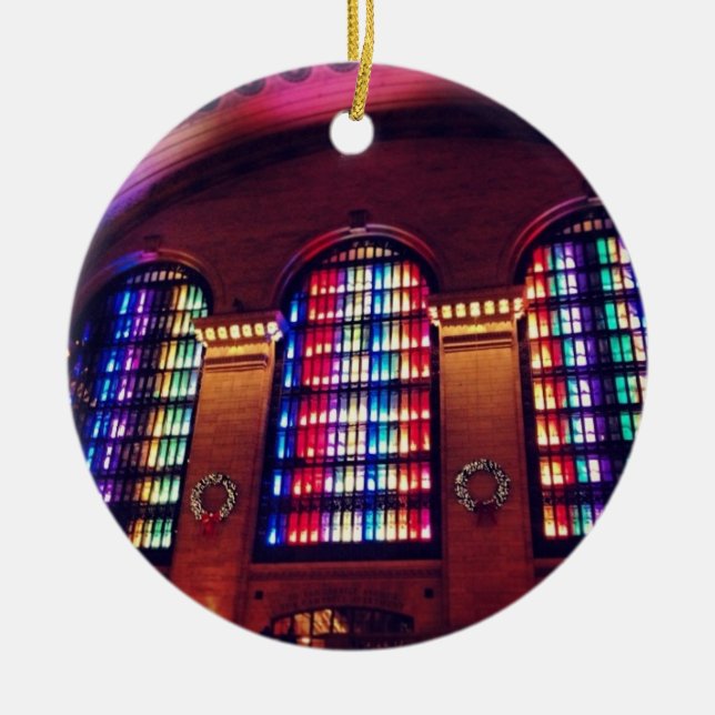 Rond En Céramique Ornement central grand de lumières de Noël de (Devant)