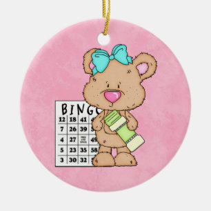Rond En Céramique Ornement d'ami de bingo-test