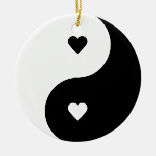 Rond En Céramique Ornement d'amour de Yin Yang
