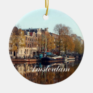 Rond En Céramique Ornement d'Amsterdam Christms