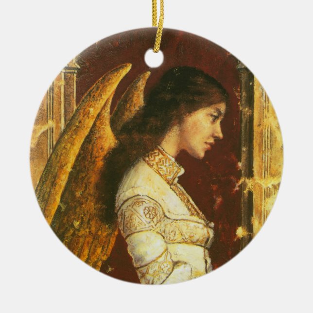 Rond En Céramique Ornement d'ange de fresque (Devant)