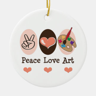 Rond En Céramique Ornement d'art d'amour de paix