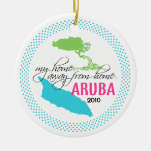 Rond En Céramique Ornement d'Aruba - ma maison non domestique