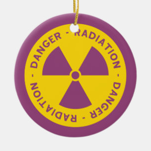 Rond En Céramique Ornement d'avertissement de rayonnement
