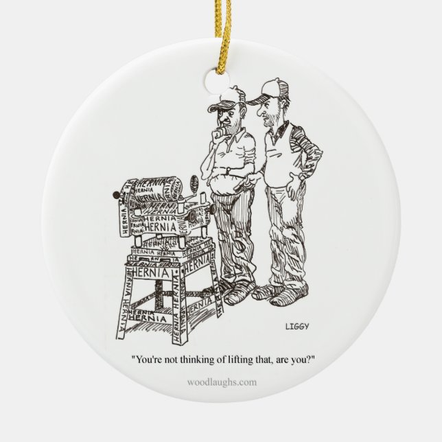 Rond En Céramique Ornement de bande dessinée d'hernie (rond, ovale, (Devant)