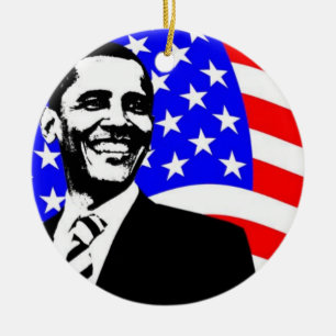 Rond En Céramique Ornement de Barack Obama