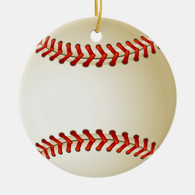 ROND EN CÉRAMIQUE ORNEMENT DE BASE-BALL (Devant)