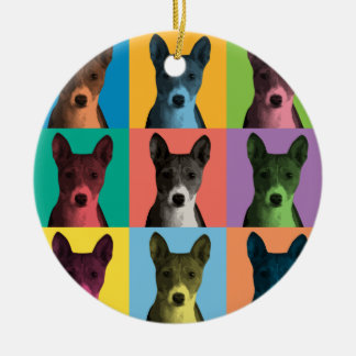 Rond En Céramique Ornement de Bruit-Art de Basenji
