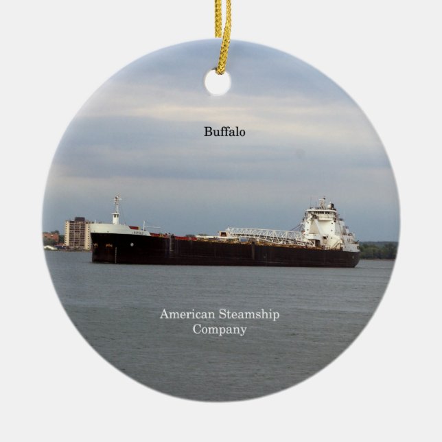 Rond En Céramique Ornement de buffle (Devant)