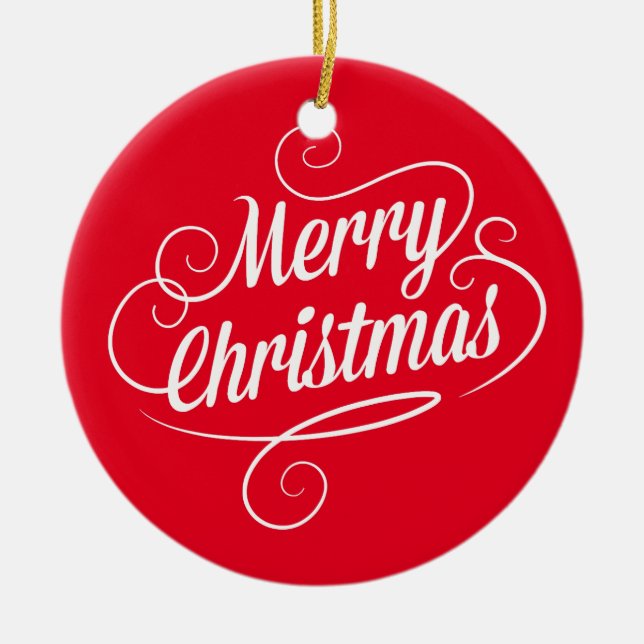 Rond En Céramique Ornement de cercle avec le texte gai de Joyeux (Devant)