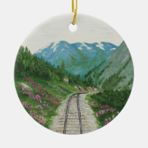 Rond En Céramique Ornement de chemin de fer de Skagway