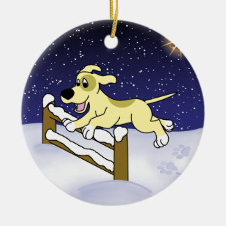 Rond En Céramique Ornement de chien d'agilité de Noël de bande