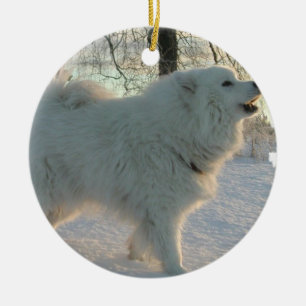 Rond En Céramique Ornement de chien de Grands Pyrénées
