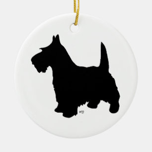 Rond En Céramique Ornement de chien Scottie