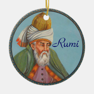 Rond En Céramique Ornement de citation de Rumi