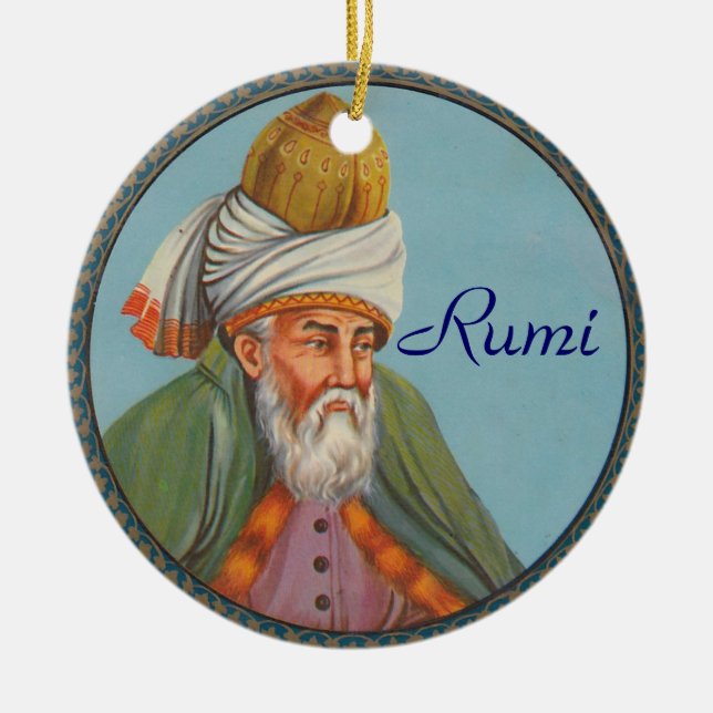 Rond En Céramique Ornement de citation de Rumi (Devant)