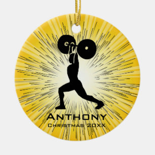 Rond En Céramique Ornement de conception d'haltérophilie personnalis