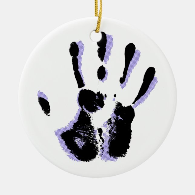 Rond En Céramique Ornement de coups de main (Devant)