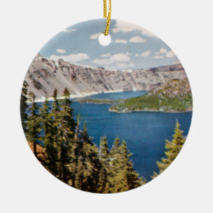 Rond En Céramique Ornement de Crater Lake Oregon