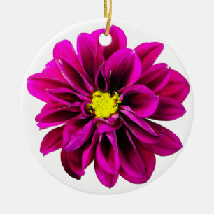 Rond En Céramique Ornement de dahlia