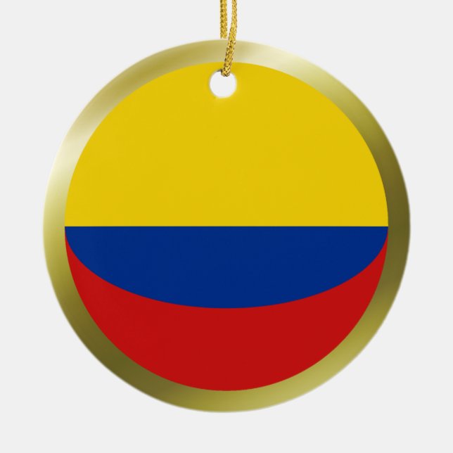 Rond En Céramique Ornement de drapeau de la Colombie (Devant)