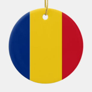 Rond En Céramique Ornement de drapeau de la Roumanie