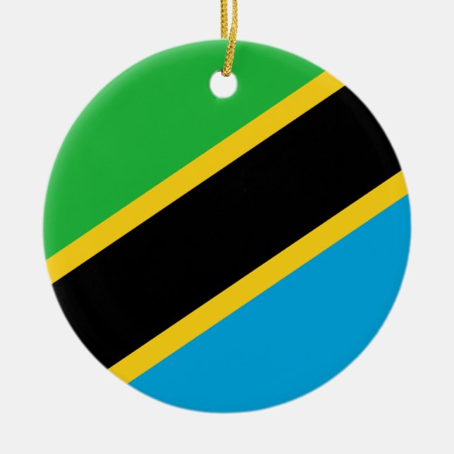 Rond En Céramique Ornement de drapeau de la Tanzanie (Devant)