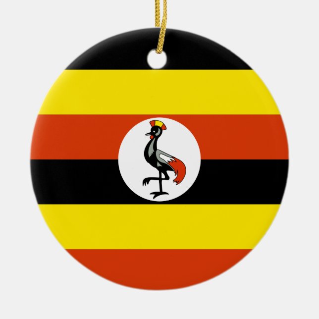Rond En Céramique Ornement de drapeau de l'Ouganda (Devant)