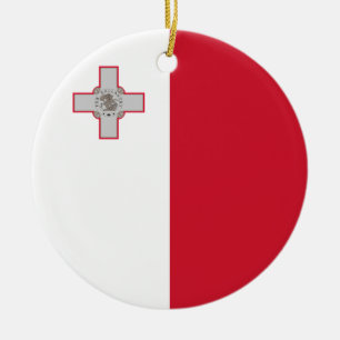 Rond En Céramique Ornement de drapeau de Malte