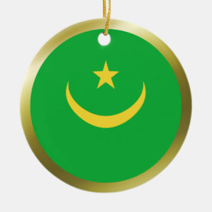 Rond En Céramique Ornement de drapeau de Mauritanie