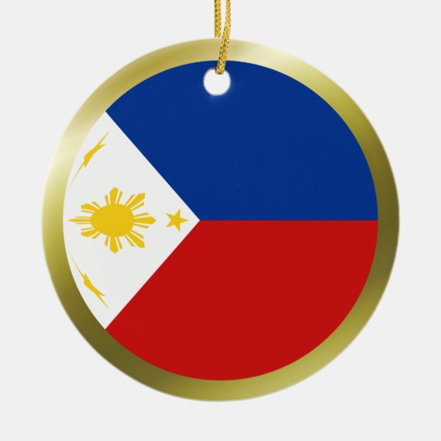 Rond En Céramique Ornement de drapeau de Philippines (Devant)
