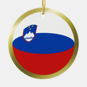 Rond En Céramique Ornement de drapeau de Slovénie