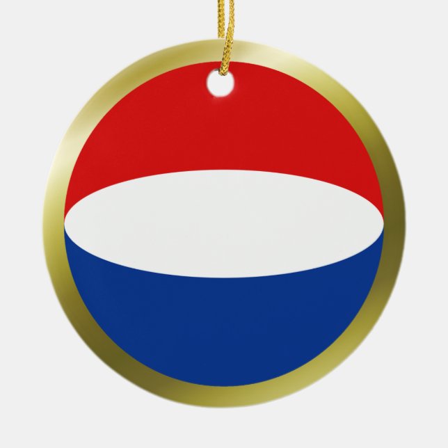 Rond En Céramique Ornement de drapeau des Pays-Bas (Devant)