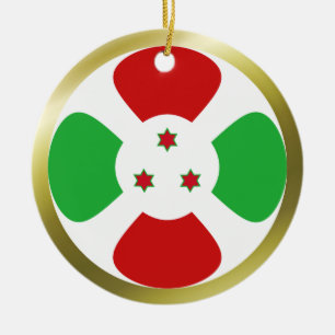 Rond En Céramique Ornement de drapeau du Burundi