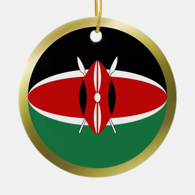 Rond En Céramique Ornement de drapeau du Kenya (Devant)