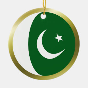 Rond En Céramique Ornement de drapeau du Pakistan
