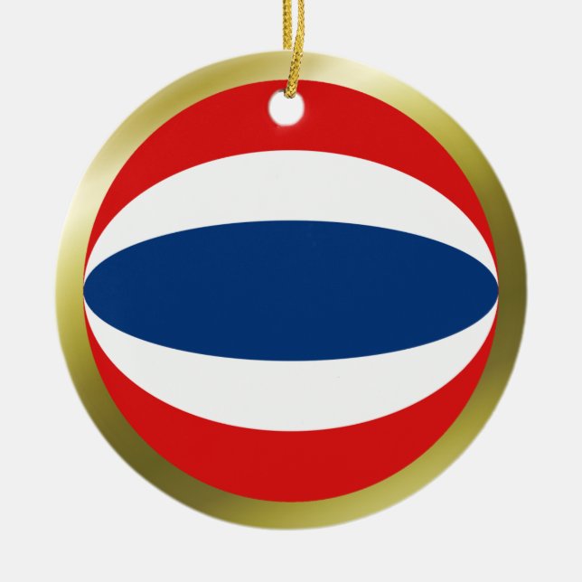Rond En Céramique Ornement de drapeau thaïlandais (Devant)