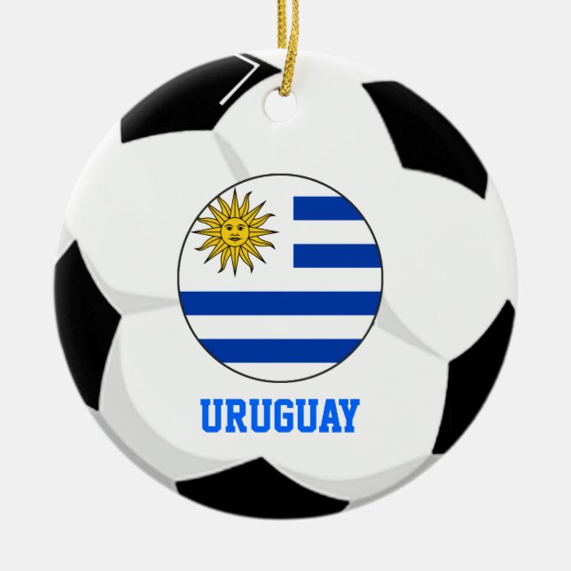 Rond En Céramique Ornement de fan de foot de l'Uruguay Cham de coupe (Devant)