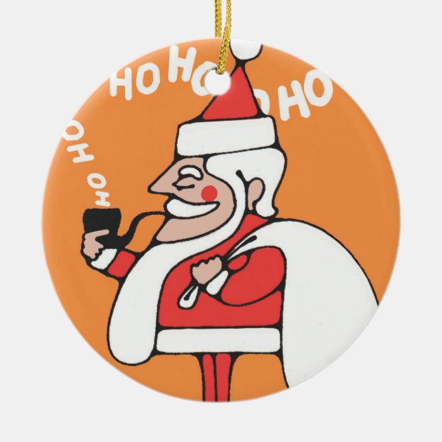 Rond En Céramique Ornement de HoHoHo (Devant)