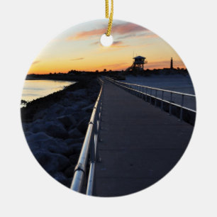 Rond En Céramique Ornement de la Floride de jetée de coucher du