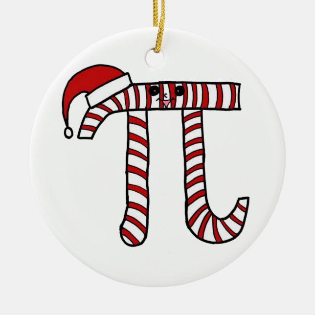 Rond En Céramique Ornement de maths de Noël pi (Devant)