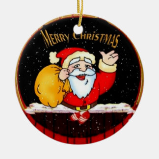 Rond En Céramique Ornement de Père Noël
