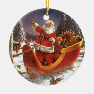 Rond En Céramique Ornement de Père Noël