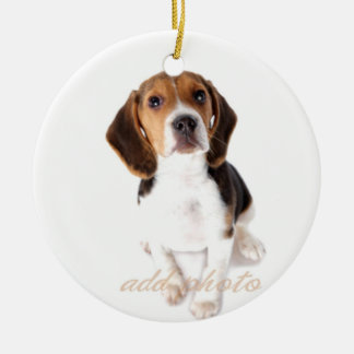 Rond En Céramique ornement de photo du chien 311-Custom